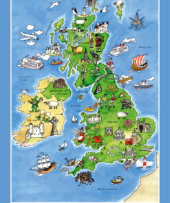Postkaart Picture map of the British isles