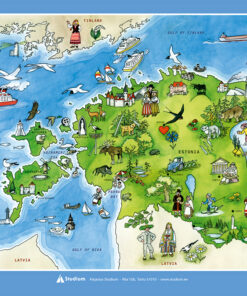 Postkaart Picture map of Estonia