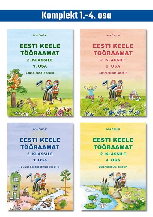 Eesti keele tööraamat 2. klassile. 1.-4. osa